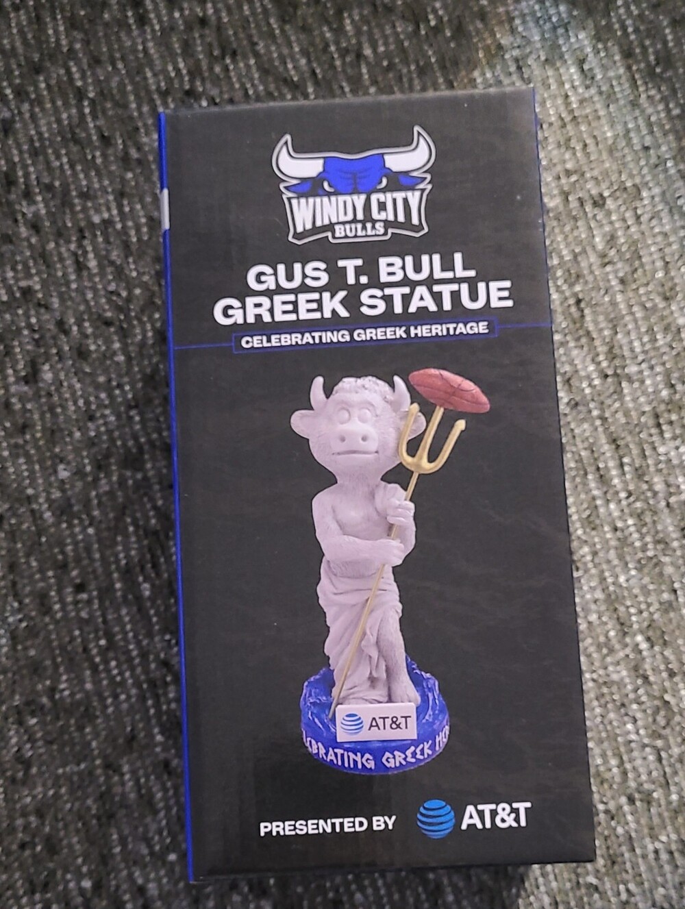 Gus T. Bull Greek Statue  Windy City Bulls